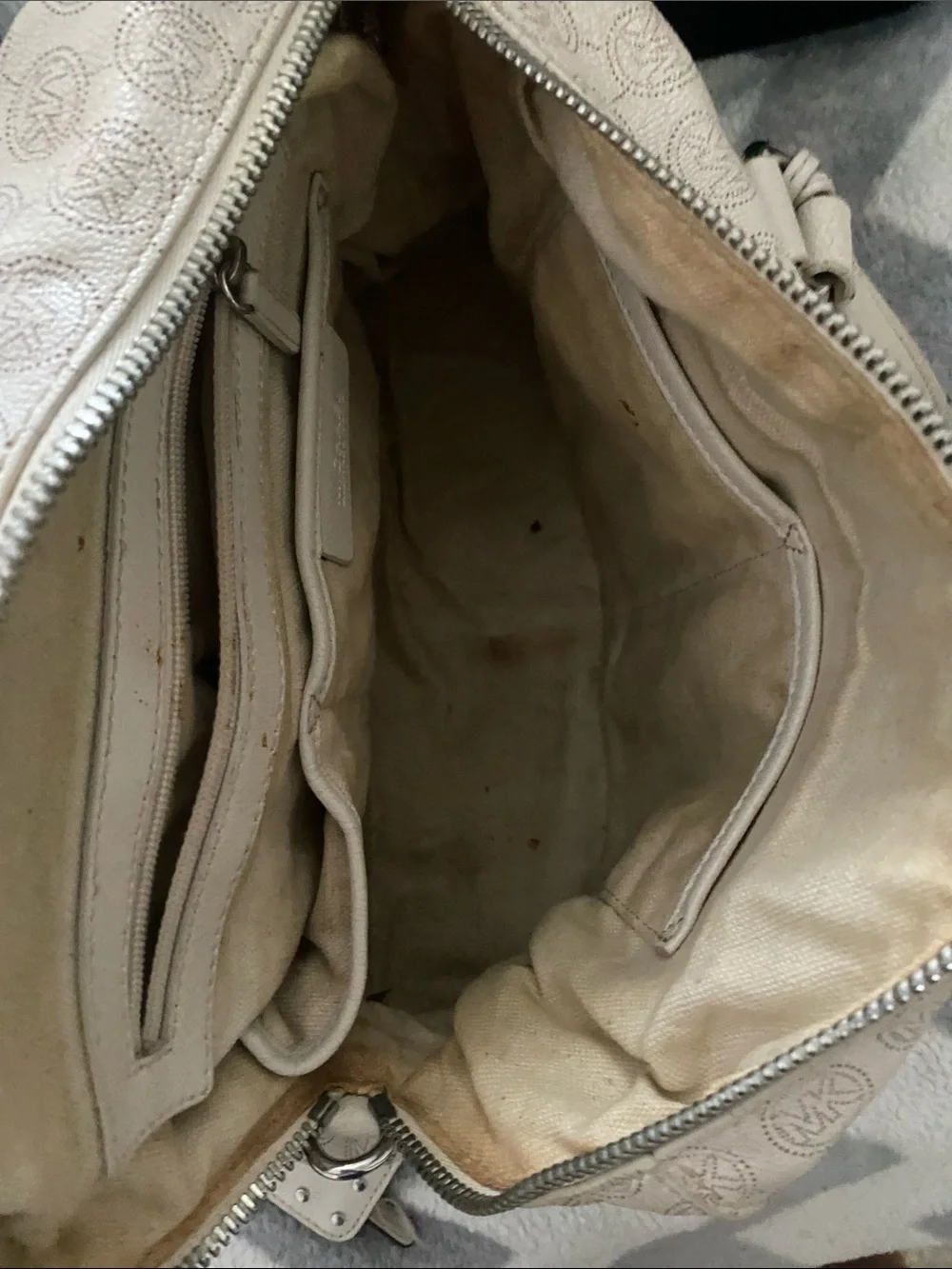 Michael Kors Cream Logo Satchel with Matching Wallet